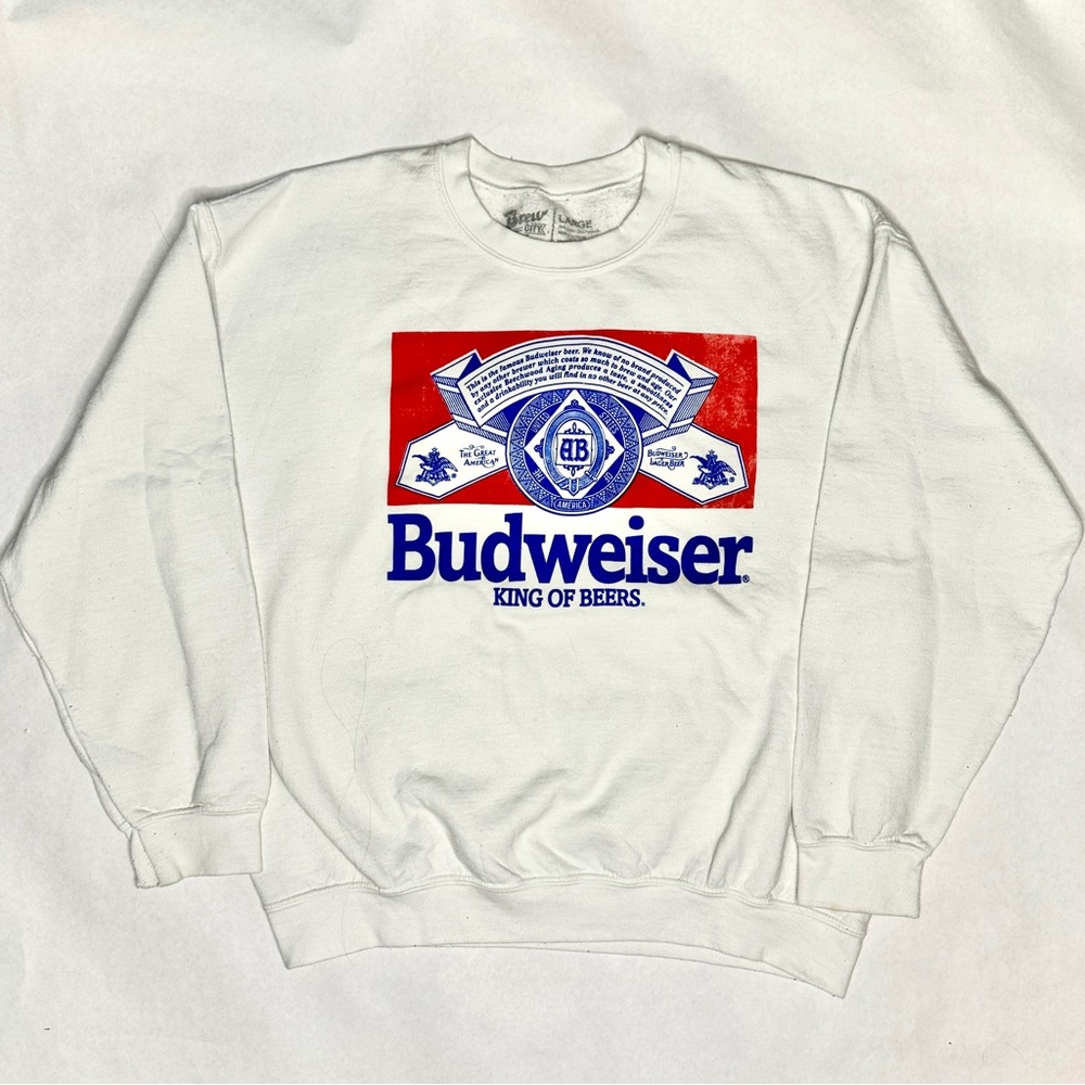 Budweiser King of Beers Crewneck Sweater Sweatshirt Size Large